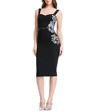 Dress the Population Nicole Floral Sequin Sheath Midi Dress