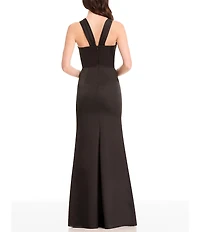 Dress the Population Rosalia Halter Satin Long Dress