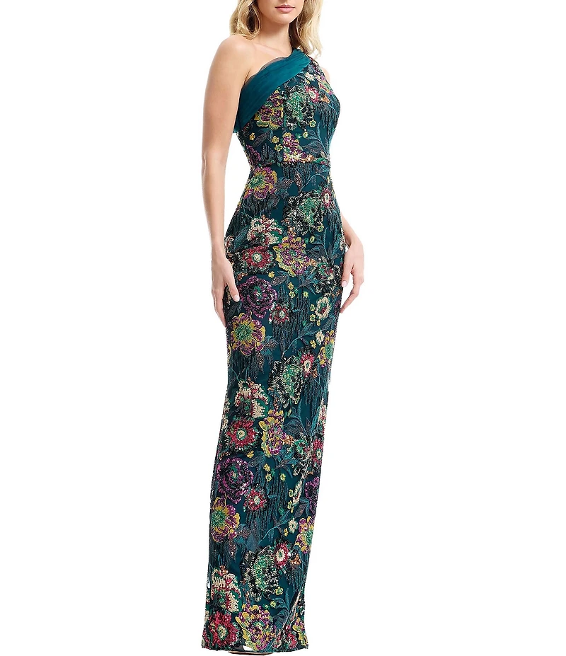 Dress the Population Sawyer Sequin One Shoulder Gown