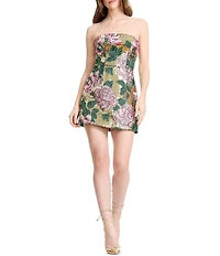 Dress the Population Scottie Strapless Embroidered Sequin Mini Dress