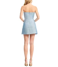 Dress the Population Scottie Strapless Metallic Jacquard Mini Dress