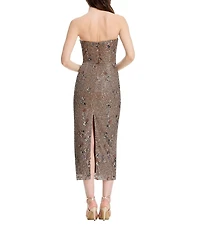Dress the Population Shailene Strapless Sequin Sheath Midi Dress