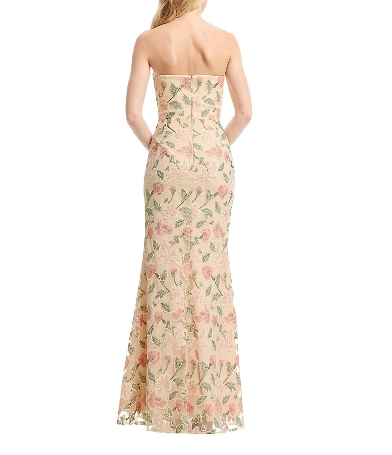 Dress the Population Sheridan Embroidered Floral Strapless Sweetheart Mermaid Gown