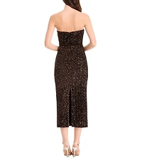 Dress the Population Vada Sequin Strapless Sheath Midi Dress