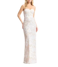 Dress the Population Vada Strapless Sequin Long Sheath Dress