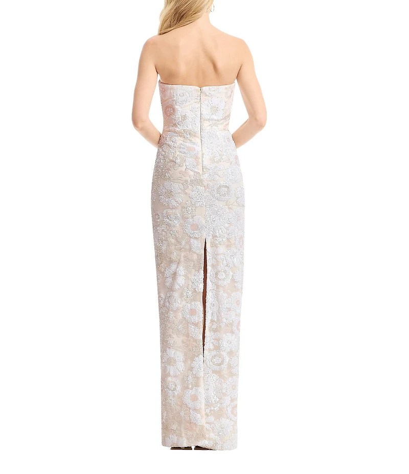 Dress the Population Vada Strapless Sequin Long Sheath Dress