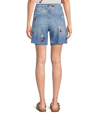 Driftwood Cayla x Cherry On Top Stretch Denim Embroidered Shorts