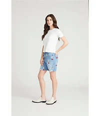 Driftwood Cayla x Cherry On Top Stretch Denim Embroidered Shorts
