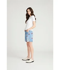 Driftwood Cayla x Cherry On Top Stretch Denim Embroidered Shorts