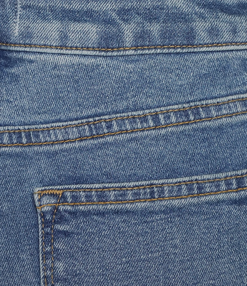 Driftwood Colette Stretch Denim Embroidered Cuffed Cropped Straight Leg Jeans
