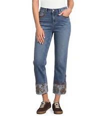 Driftwood Denim Colette Printed Wide Leg Crop Jeans