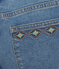 Driftwood Denim Print Wide Leg Crop Length Jeans