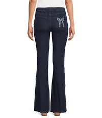 Driftwood Farrah What Fun Stretch Denim Patchwork Bow Flare Leg Jeans