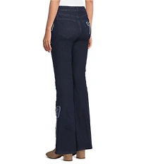 Driftwood Farrah What Fun Stretch Denim Patchwork Bow Flare Leg Jeans