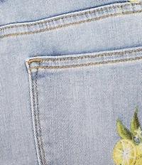 Driftwood Farrah x Limoncello Embroidered Lemon Flare Leg Jeans