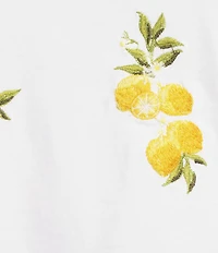 Driftwood Flutter Crew Neck Short Sleeve Embroidered Lemons Tee