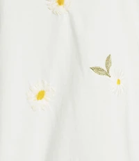 Driftwood Jersey Knit Daisy Print Crew Neck Short Sleeve Shirt