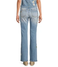 Driftwood Kelly Daisy Bee Stretch Denim Floral Bootcut Ankle Jeans