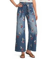 Driftwood Olivia x Cherry On Top Stretch Denim Embroidered Jeans