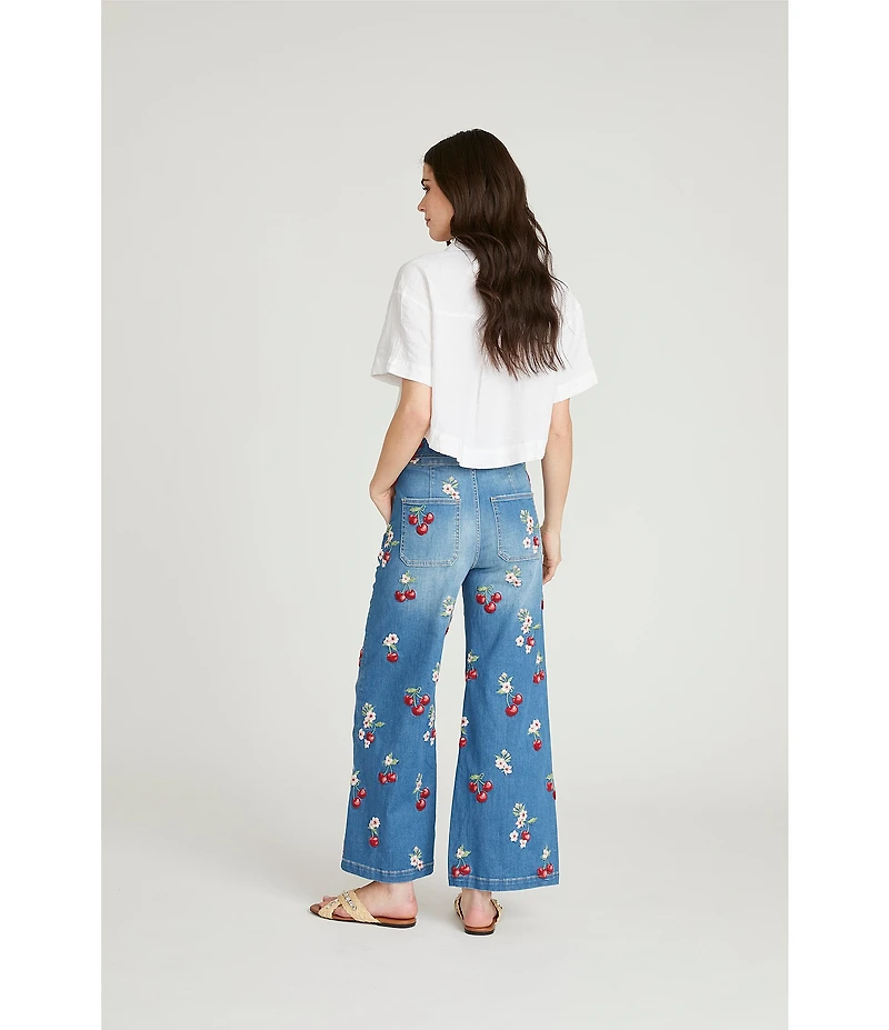 Driftwood Olivia x Cherry On Top Stretch Denim Embroidered Jeans