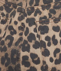 Driftwood Parker Coordinating Stretch Denim Leopard Print Embroidered Red Rose Barrel Leg Jeans