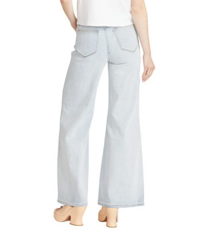 Driftwood Penelope Stretch Denim Garden Rose Embroidered Wide Leg Jeans