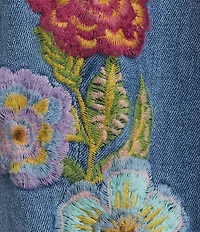 Driftwood Stretch Denim Floral Emboidered Jean
