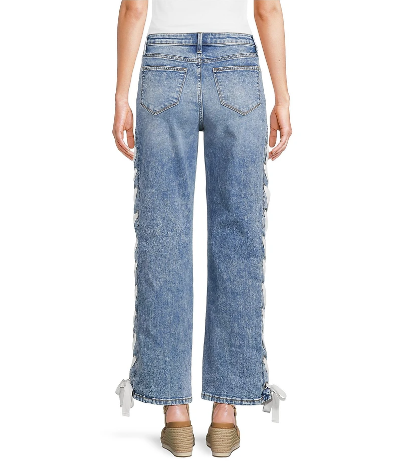 Driftwood Stretch Denim High Rise Lace Jeans