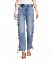 Driftwood Stretch Denim High Rise Lace Jeans