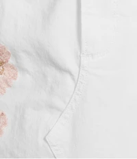 Driftwood Stretch Denim Rose Embroidered Maxi Skirt