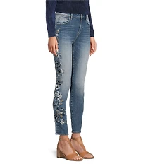 Driftwood X Bluebell Fleur Jackie Floral Embroidered High Rise Skinny Jeans