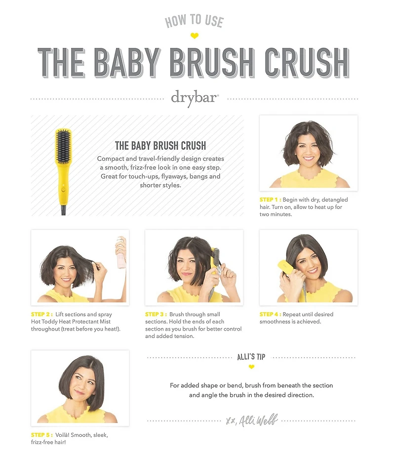 Drybar The Baby Brush Crush Mini Heated Straightening Brush