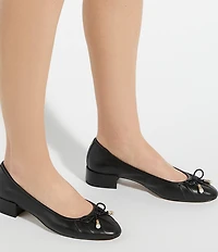 Dune London Amazing Leather Pleated Bow Pumps