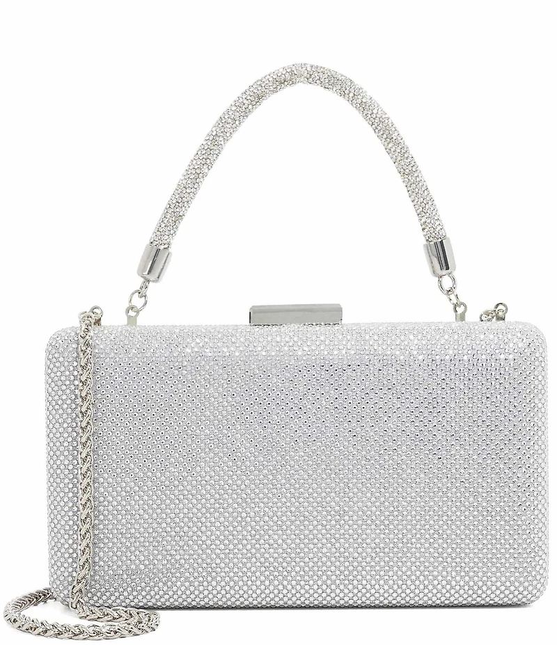 Dune London Beaut Silver Diamante Handle Clutch