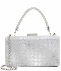 Dune London Beaut Silver Diamante Handle Clutch