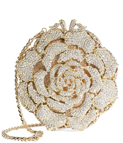 Dune London Bling Crystal Embellished Flower Clutch