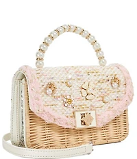 Dune London Blooms Boucle and Raffia Crossbody Bag
