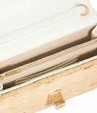 Dune London Blooms Boucle and Raffia Crossbody Bag