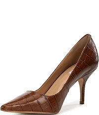 Dune London Bold Crocodile Embossed Leather Dress Pumps