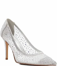 Dune London Brightest Embellished Mesh Dress Pumps