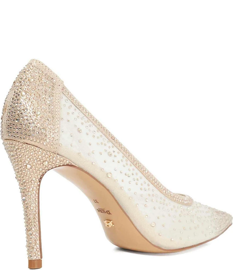 Dune London Brightest Embellished Mesh Dress Pumps