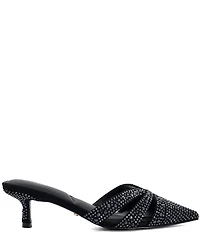 Dune London Calla Rhinestone Slip On Kitten Heel Mules
