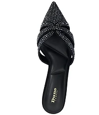 Dune London Calla Rhinestone Slip On Kitten Heel Mules