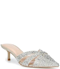 Dune London Calla Rhinestone Slip On Kitten Heel Mules