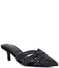 Dune London Calla Rhinestone Slip On Kitten Heel Mules