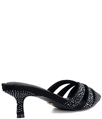 Dune London Calla Rhinestone Slip On Kitten Heel Mules
