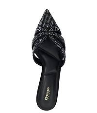 Dune London Calla Rhinestone Slip On Kitten Heel Mules