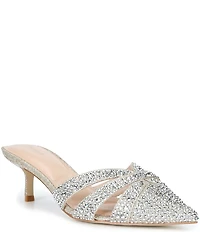 Dune London Calla Rhinestone Slip On Kitten Heel Mules