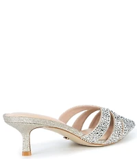 Dune London Calla Rhinestone Slip On Kitten Heel Mules