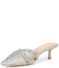 Dune London Calla Rhinestone Slip On Kitten Heel Mules